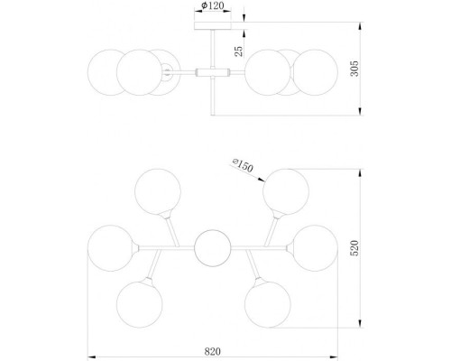 Потолочная люстра Maddison FR5115PL-06BZ1 Freya