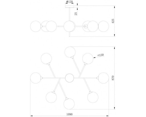 Потолочная люстра Maddison FR5115PL-08BZ Freya