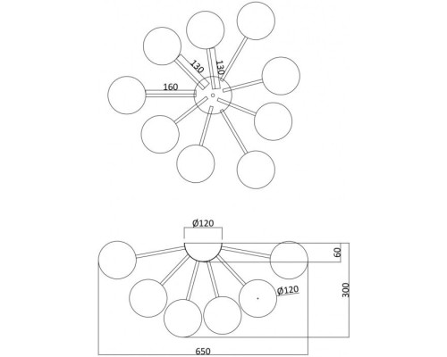 Потолочная люстра Alexis FR5120CL-09G Freya