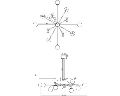Потолочная люстра Alexis FR5120PL-12G Freya