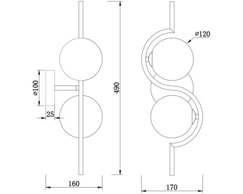 Бра Harmonie FR5124WL-02BS Freya