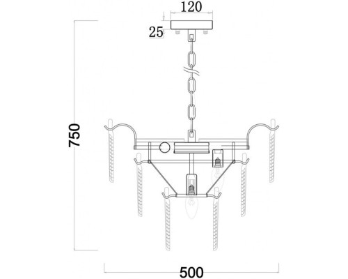 Подвесная люстра Hloya FR5143PL-07G Freya