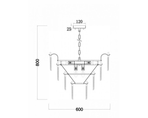 Подвесная люстра Hloya FR5143PL-09G Freya