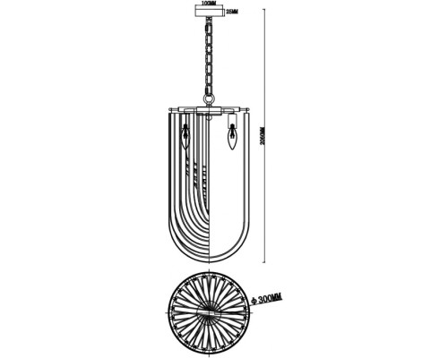 Подвесной светильник Onda FR5182PL-03FG Freya