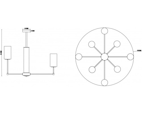 Потолочная люстра Agnes FR5184PL-08BS Freya