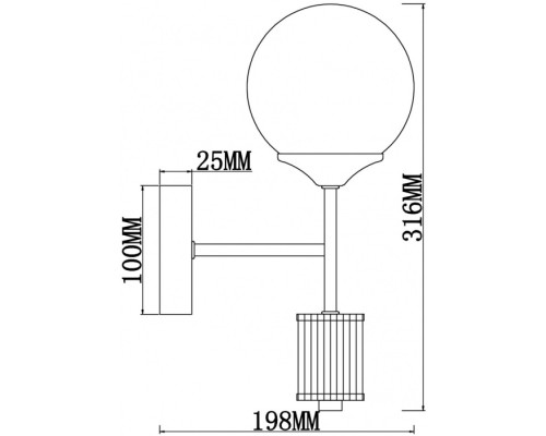 Бра Bolas FR5185WL-01BS Freya