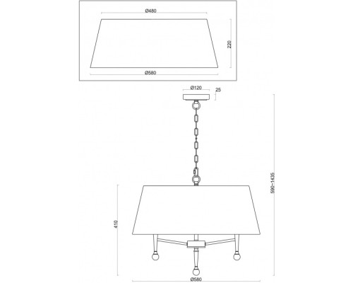 Подвесная люстра Rosemary FR5190PL-05BS1 Freya