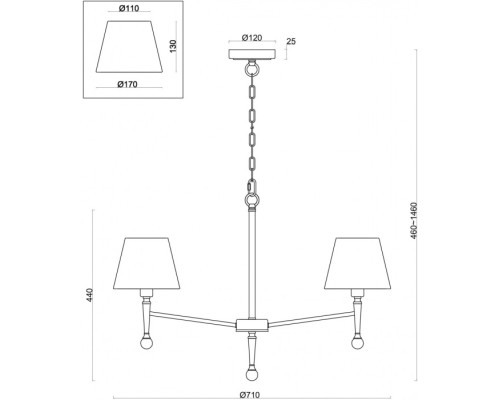 Подвесная люстра Rosemary FR5190PL-05BS2 Freya