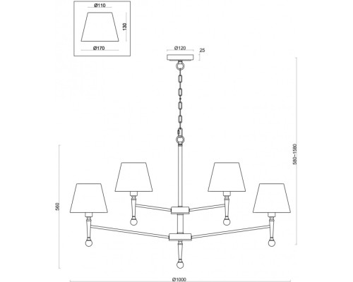 Подвесная люстра Rosemary FR5190PL-12BS1 Freya