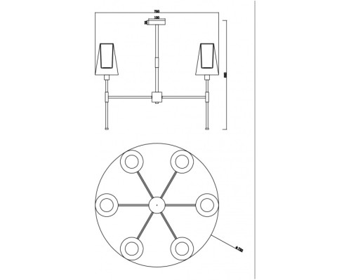 Потолочная люстра Tida FR5196PL-06BBS Freya