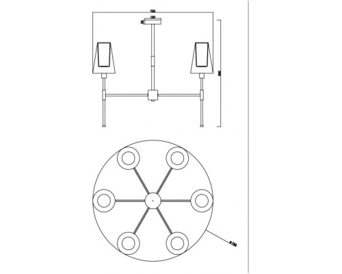 Потолочная люстра Tida FR5196PL-06CH Freya