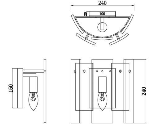 Настенный светильник Ottimo FR5198WL-01BS Freya