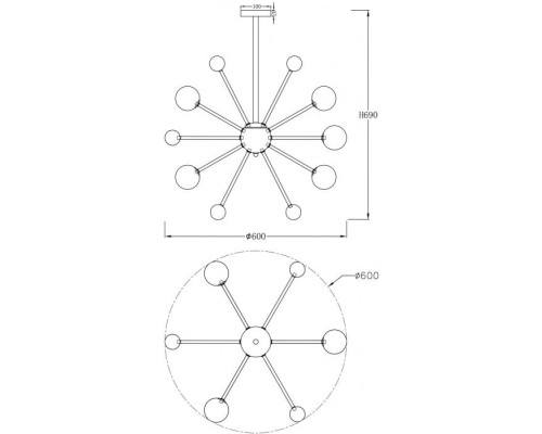 Потолочная люстра Planets FR5200PL-09FG Freya