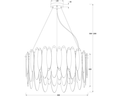 Подвесная люстра Lucrecia FR5217PL-08FG Freya