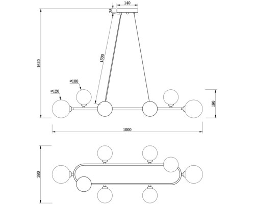Подвесной светильник Globos FR5222PL-08B1 Freya
