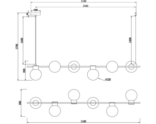 Подвесной светильник Gatsby FR5232PL-06B1 Freya