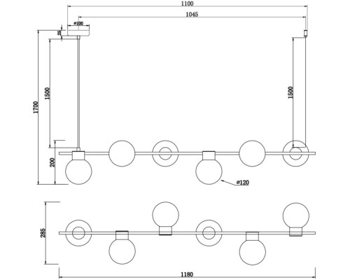 Подвесной светильник Gatsby FR5232PL-06B Freya