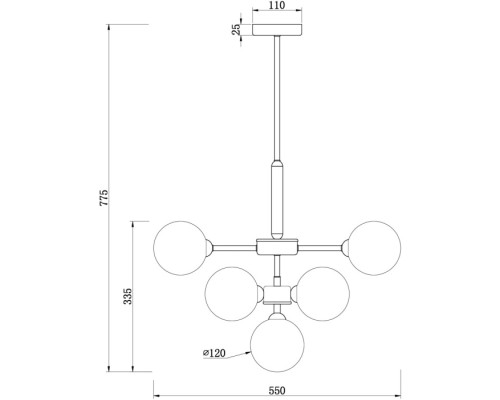 Потолочная люстра Inversion FR5233PL-13BS Freya