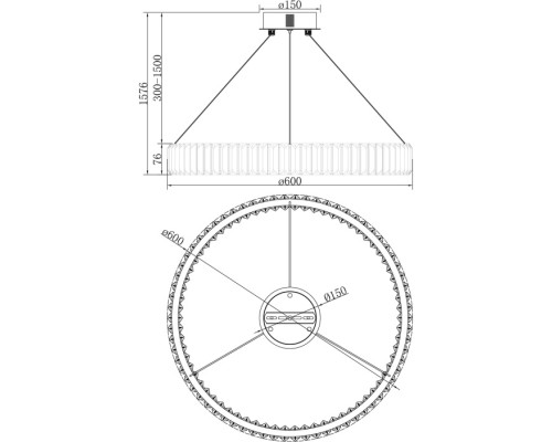 Подвесной светильник Tier FR5257PL-L25G Freya