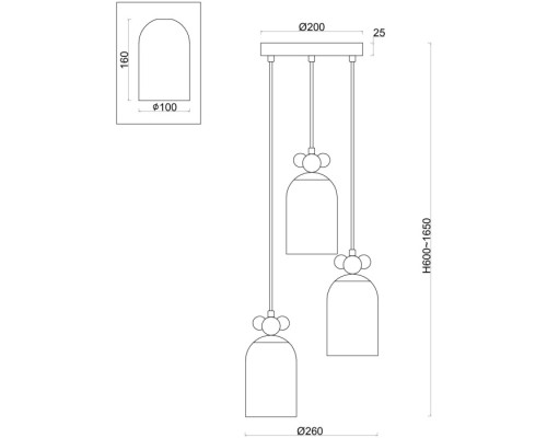 Подвесной светильник Pitch FR5365PL-03CH Freya