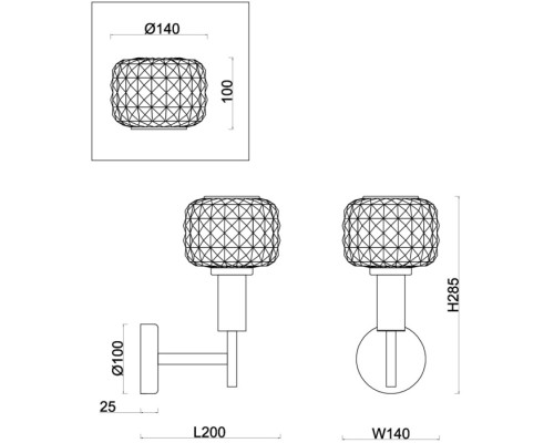 Бра Fero FR5366WL-01BS Freya