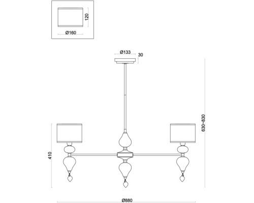 Потолочная люстра Raise FR5369CL-08BS Freya