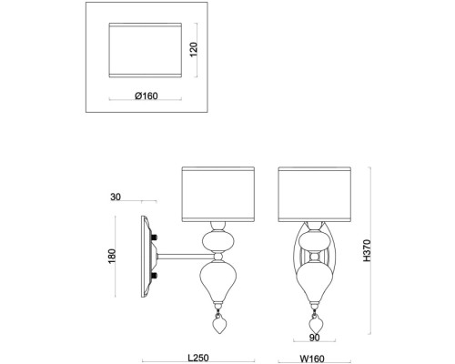 Бра Raise FR5369WL-01BS Freya