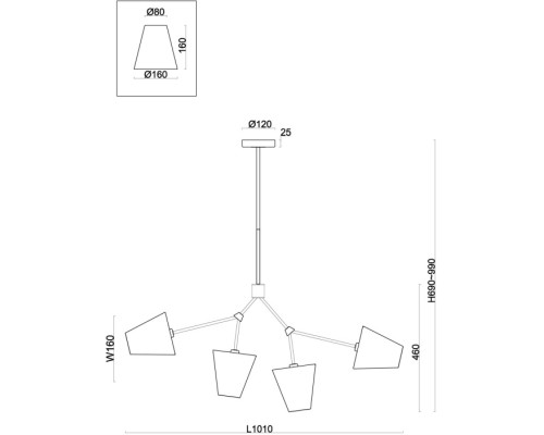 Потолочная люстра Hats FR5370CL-04B Freya