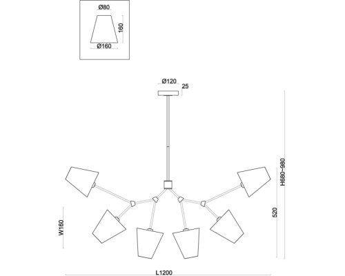 Потолочная люстра Hats FR5370CL-06B Freya