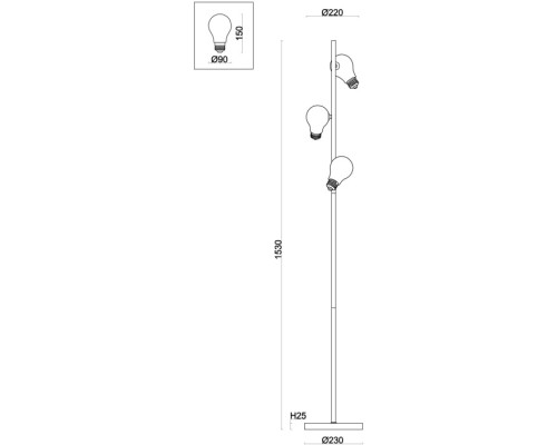 Торшер Evidence FR5372FL-03B Freya