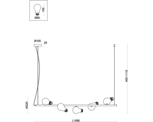 Подвесной светильник Evidence FR5372PL-05B Freya