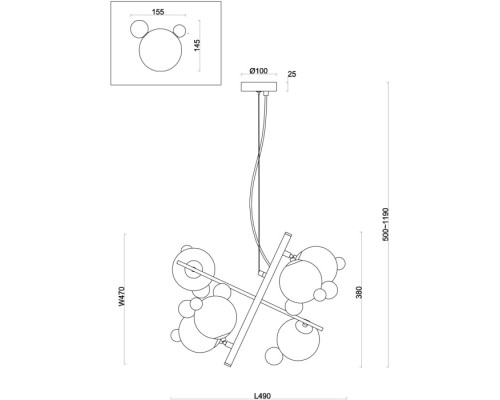 Подвесной светильник Flaty FR5374PL-06BS Freya