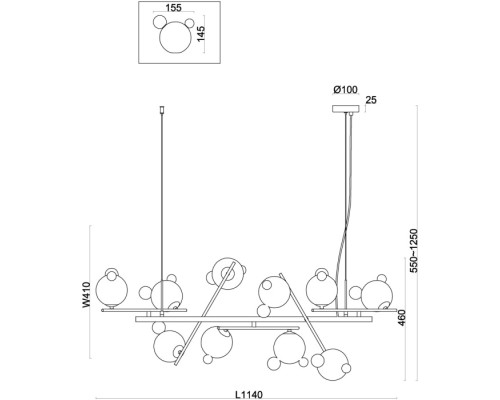 Подвесной светильник Flaty FR5374PL-10BS Freya