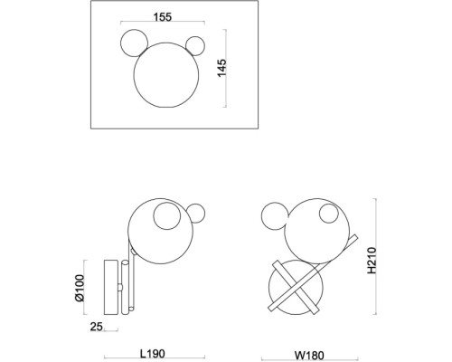 Бра Flaty FR5374WL-01BS Freya