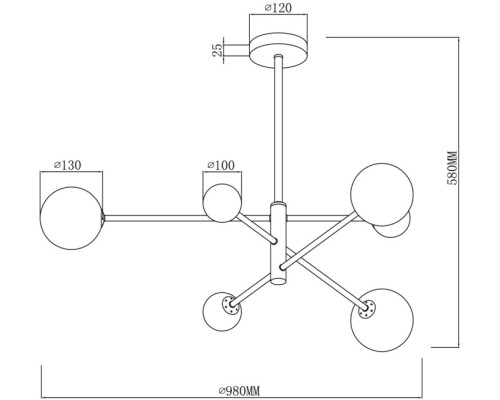 Потолочная люстра Sphirity FR5376CL-06B Freya