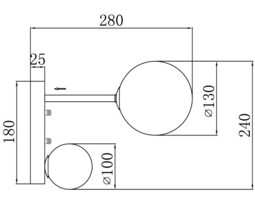 Настенный светильник Sphirity FR5376WL-02B Freya