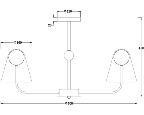 Потолочная люстра Doublety FR5382PL-05BS Freya