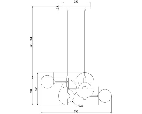 Подвесной светильник Sepia FR5391PL-06CFL Freya