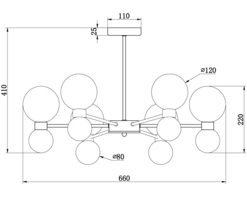 Потолочная люстра Bony FR5394CL-12BS Freya