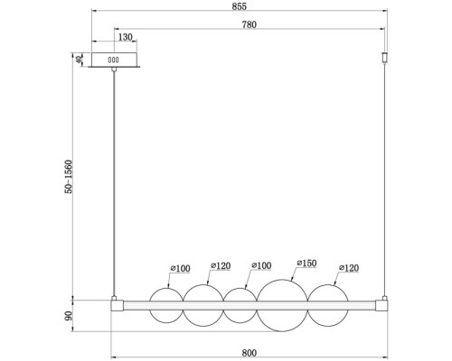 Подвесной светильник Glaze FR5396PL-L11BS Freya