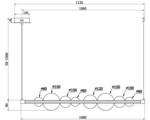 Подвесной светильник Glaze FR5396PL-L13BS Freya