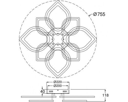 Потолочная люстра Folio FR6015CL-L84W Freya