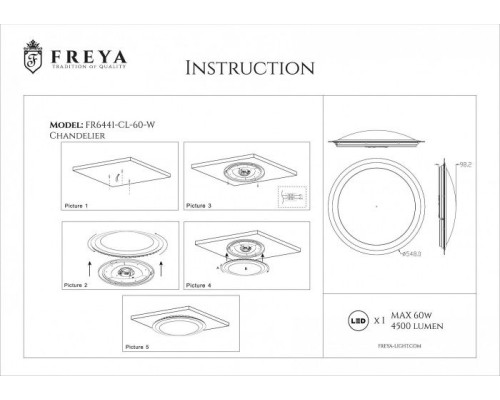 Потолочный светильник Glory FR6441-CL-30-W Freya