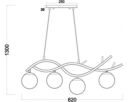Подвесной светильник Rosella FR8014PL-04BS Freya