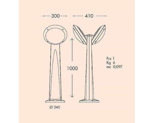 Наземный фонарь Lucia 1R3.613.X20.LYE27 Fumagalli