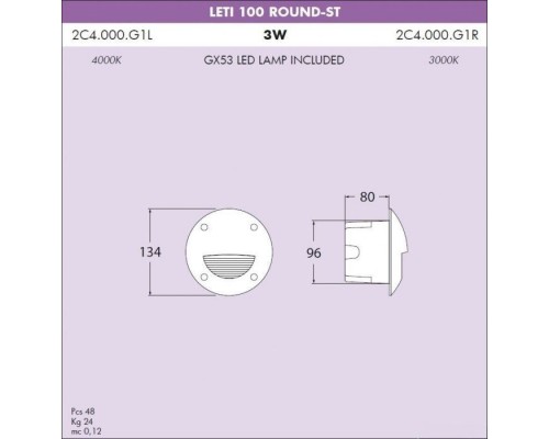 Встраиваемый светильник уличный Leti 2C4.000.000.LYG1L Fumagalli
