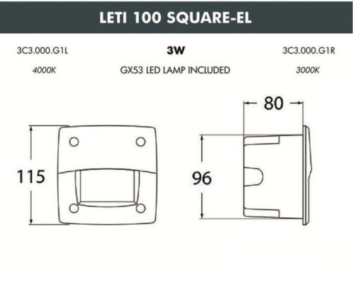 Встраиваемый светильник уличный Leti 3C3.000.000.LYG1L Fumagalli