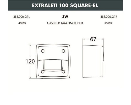 Встраиваемый светильник уличный Leti 3S3.000.000.AYG1L Fumagalli