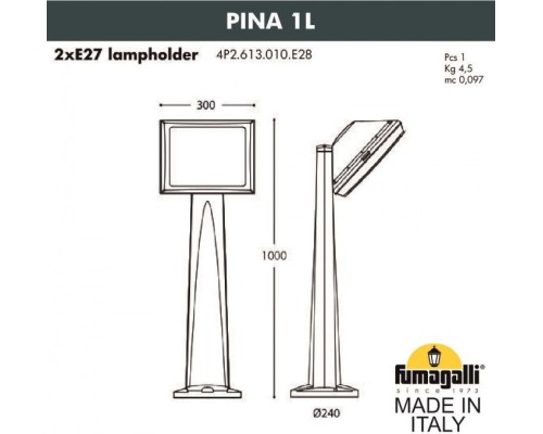 Наземный светильник Guizeppe 4P2.613.010.LYF1R Fumagalli