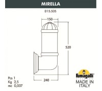 Настенный фонарь уличный Sauro D15.505.000.BYF1R Fumagalli